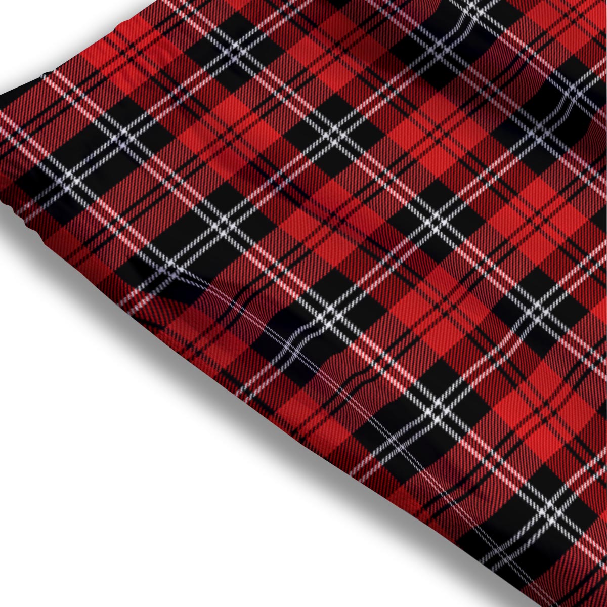 Scottish Plaid Red Black And White Print Pattern Mesh Shorts