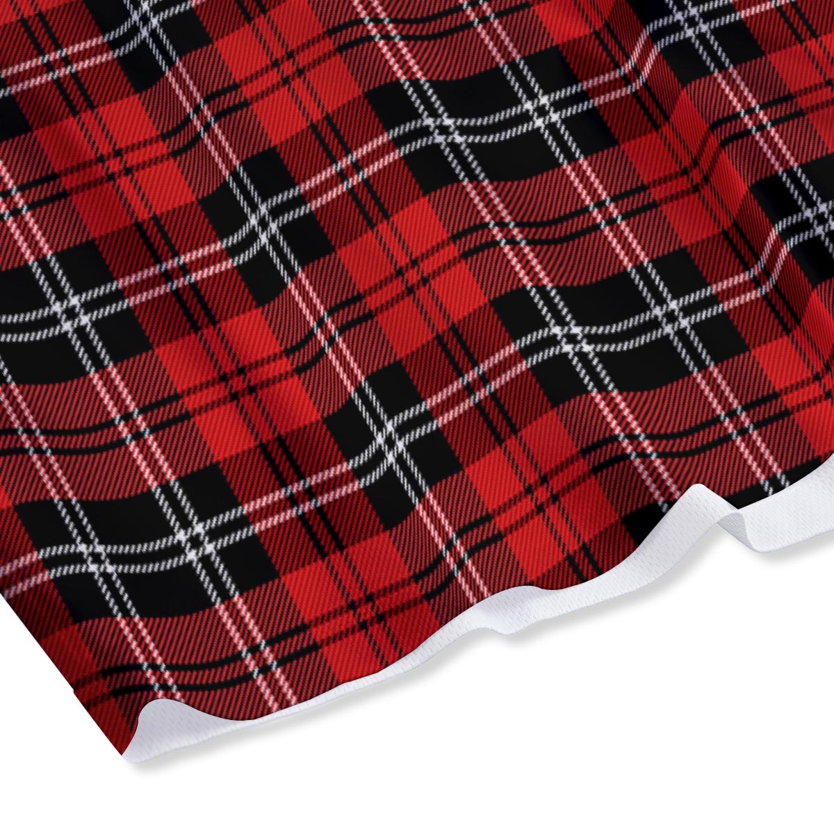 Scottish Plaid Red Black And White Print Pattern Mesh Shorts