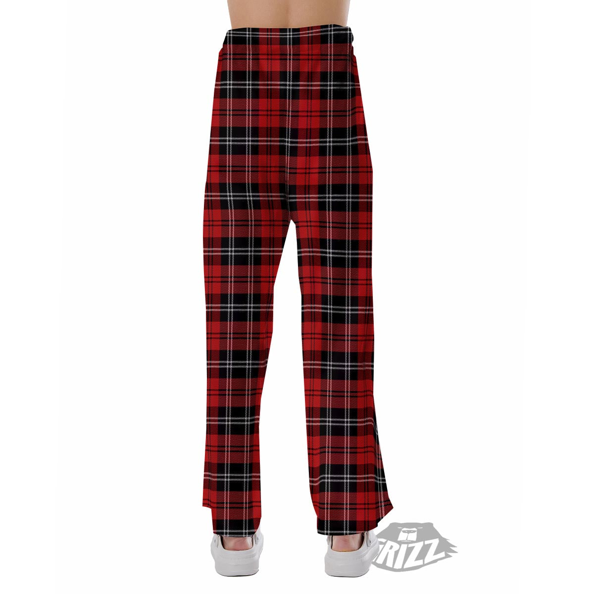 Scottish Plaid Red Black And White Print Pattern Pajama Pants-grizzshop