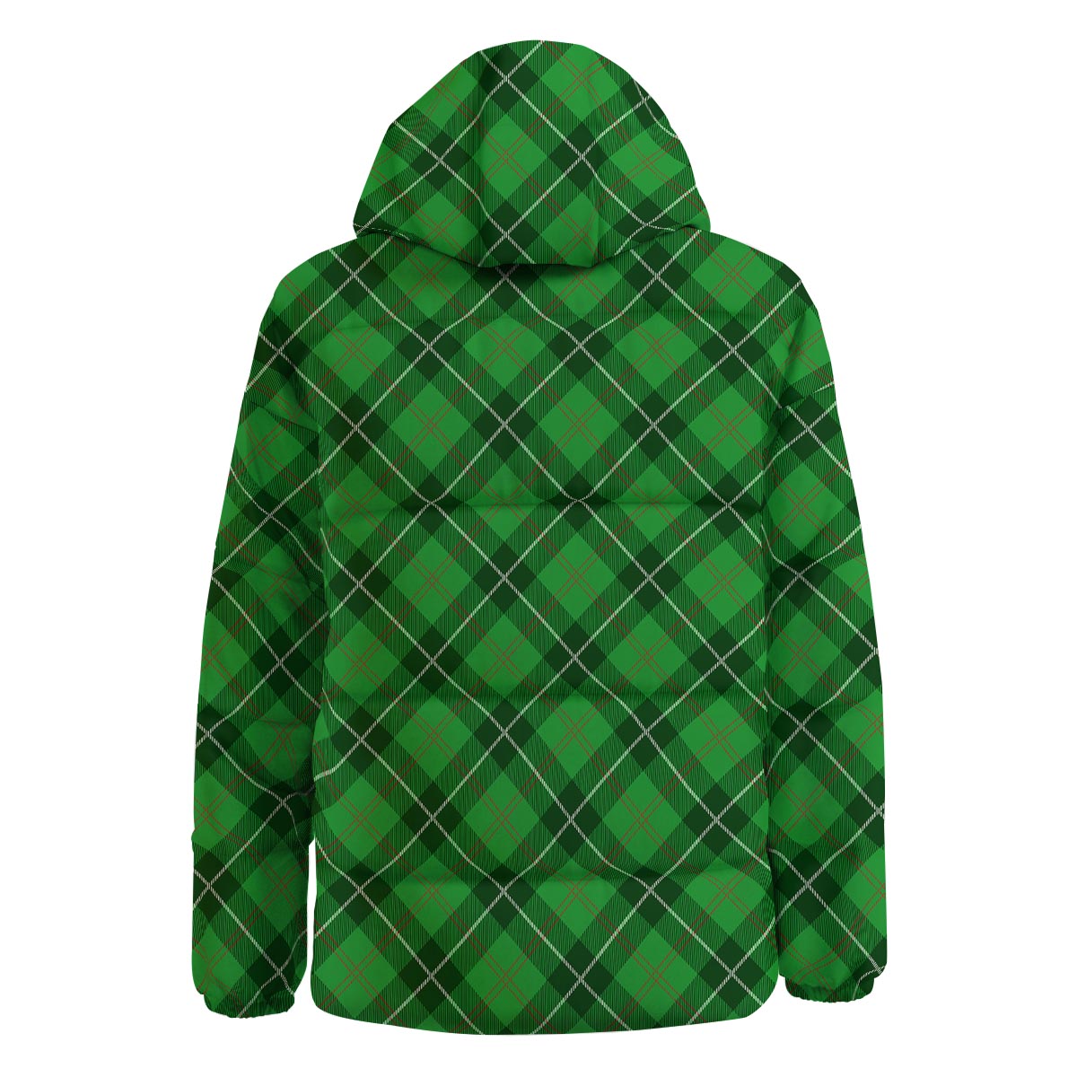 Scottish Plaid Saint Patrick's Day Print Pattern Down Jacket-grizzshop