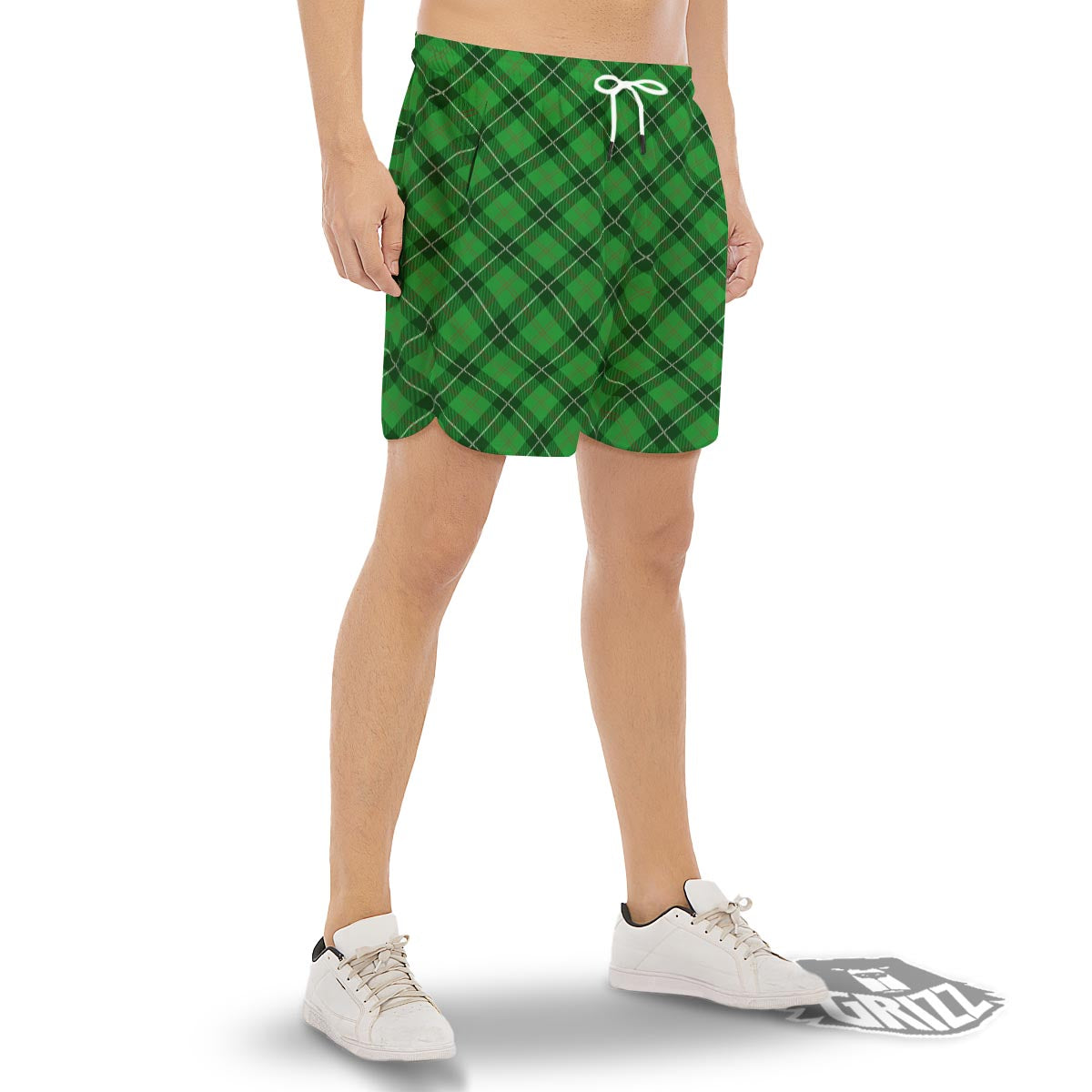 Scottish Plaid Saint Patrick's Day Print Pattern Men's Gym Shorts-grizzshop
