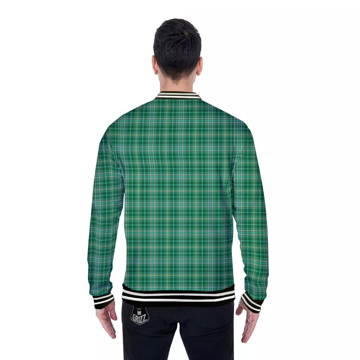 Scottish Plaid St. Patrick's Day Print Pattern Baseball Jacket-grizzshop