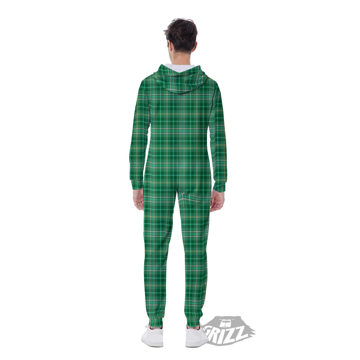 Scottish Plaid St. Patrick's Day Print Pattern Men's Jumpsuit-grizzshop