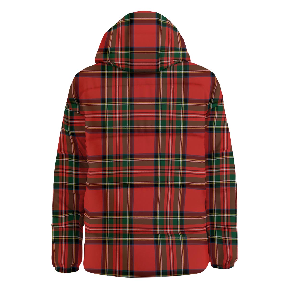 Scottish Stewart Tartan Print Pattern Down Jacket-grizzshop