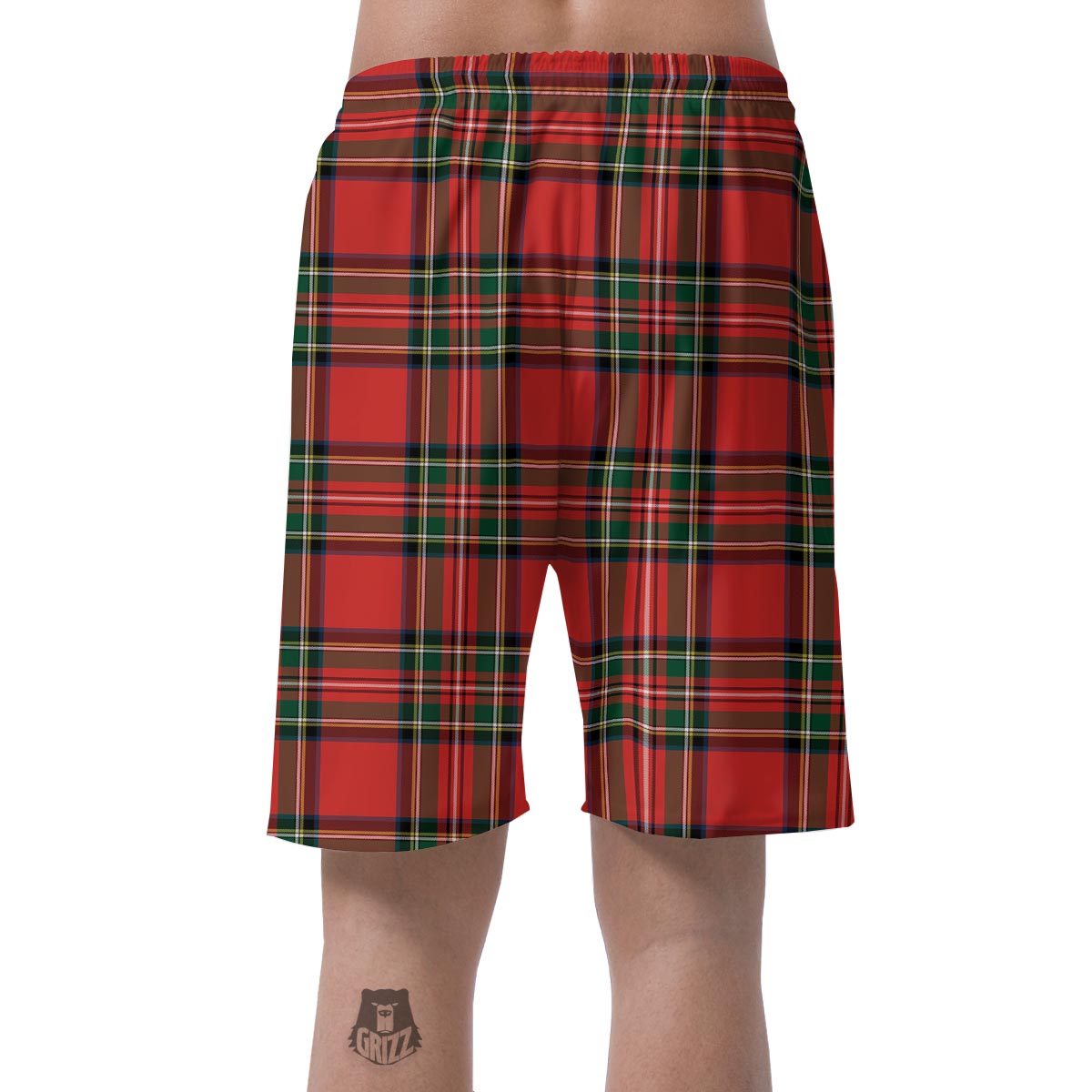 Scottish Stewart Tartan Print Pattern Men's Shorts-grizzshop