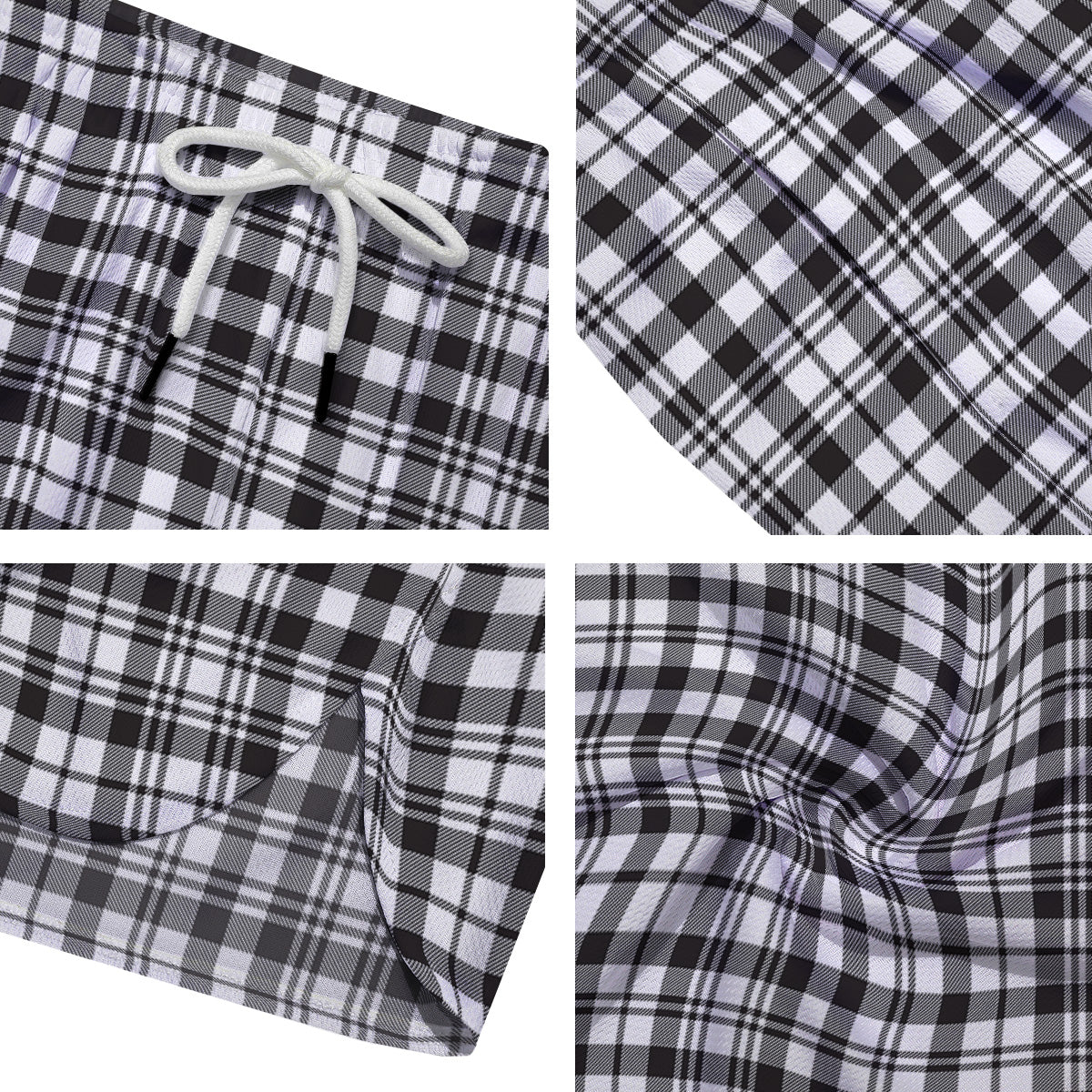 Scottish Tartan Black Watch Print Men's Running Shorts-grizzshop