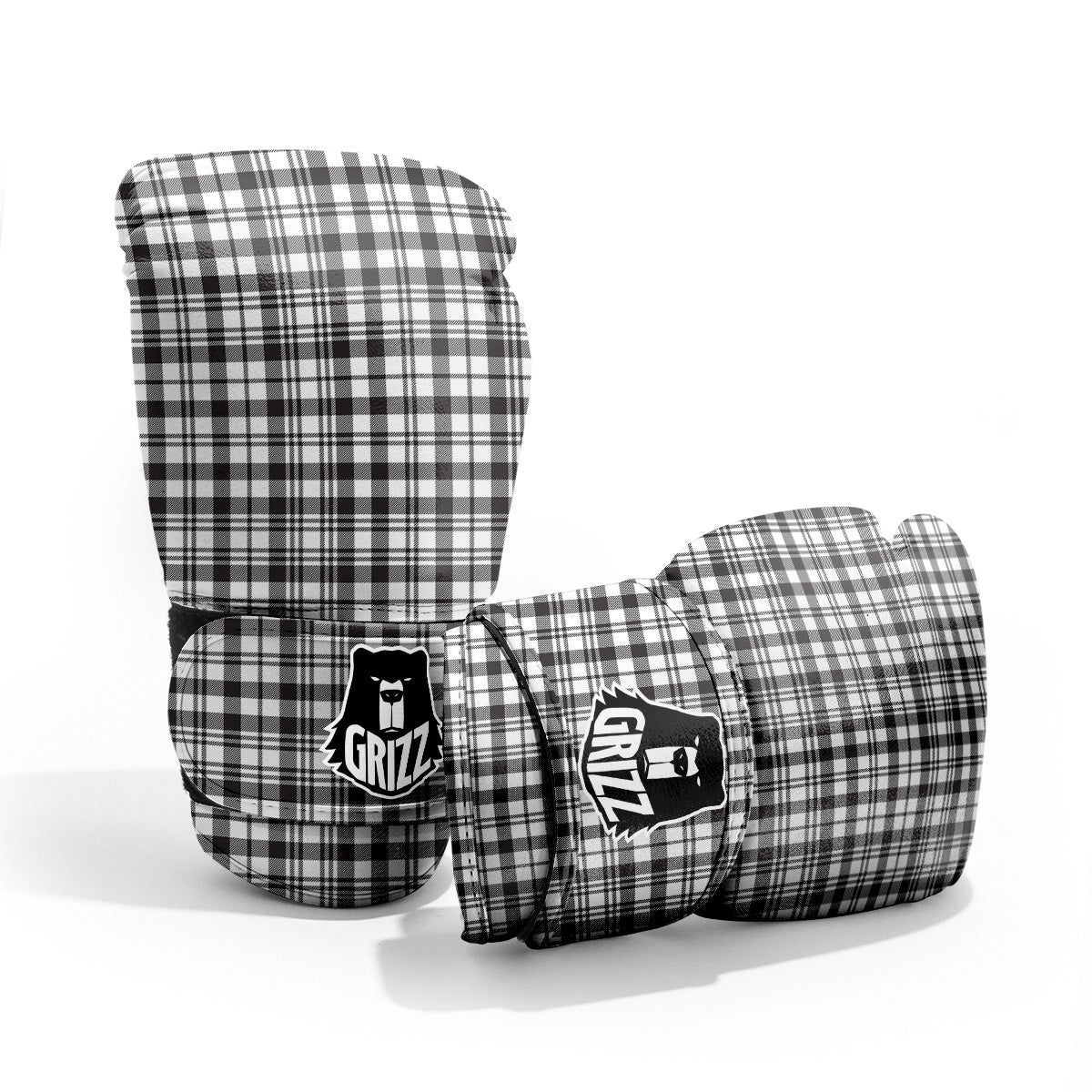 Scottish Tartan Black Watch Print Pro Boxing Glove