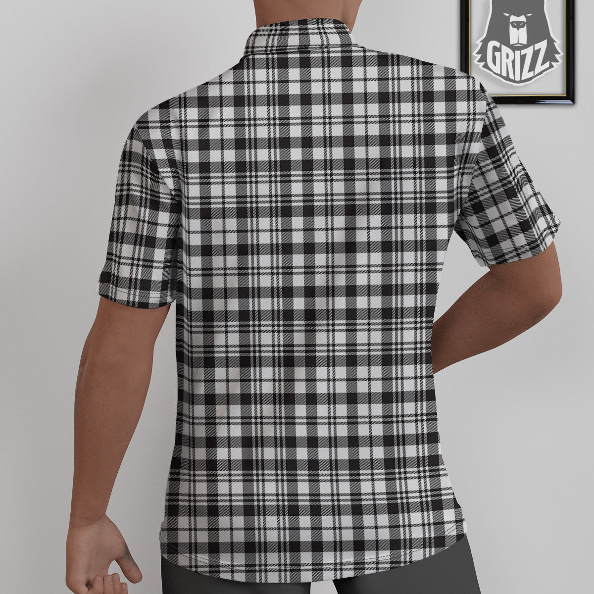 Scottish Tartan Black Watch Print Untucked Shirts-grizzshop