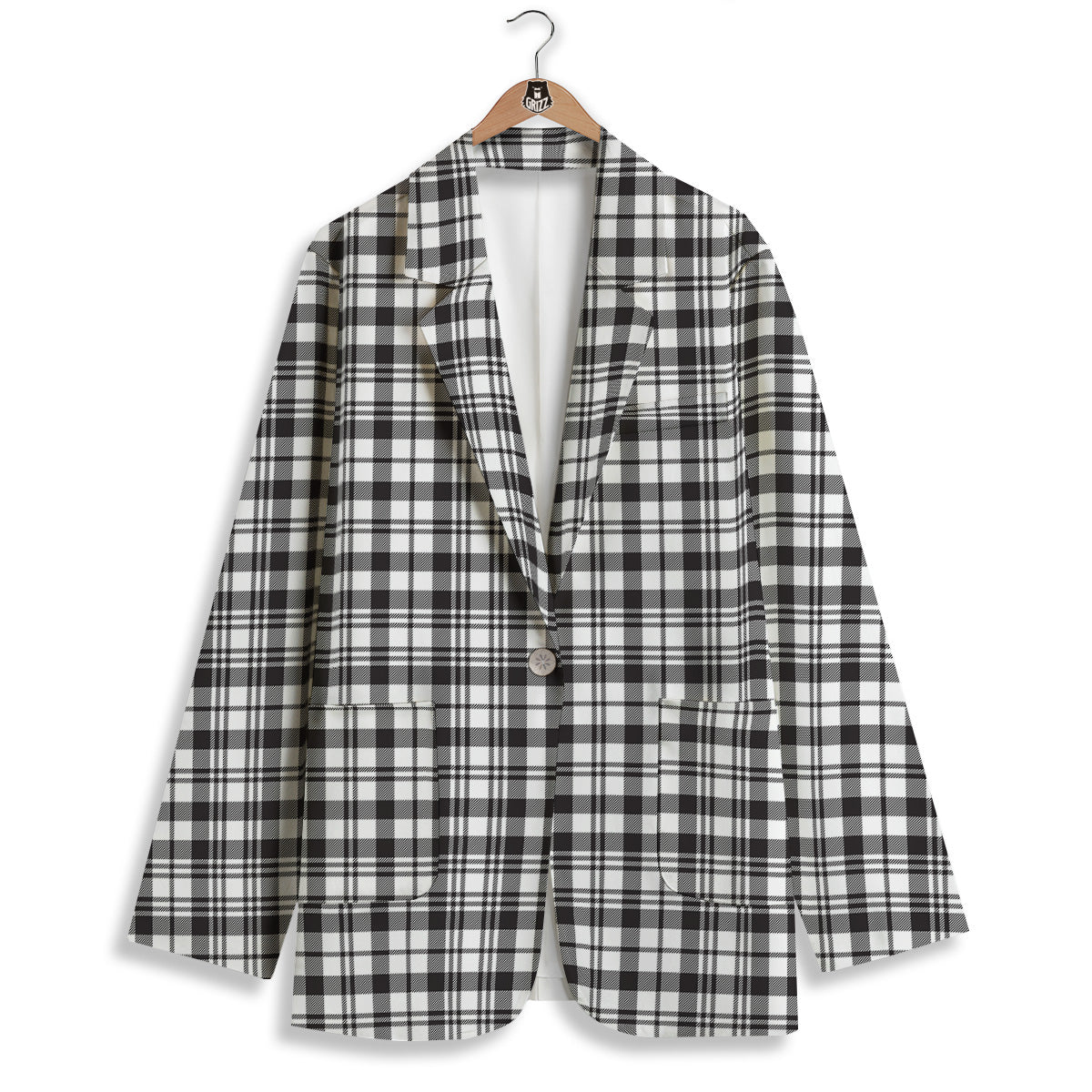 Scottish Tartan Black Watch Print Women's Blazer-grizzshop