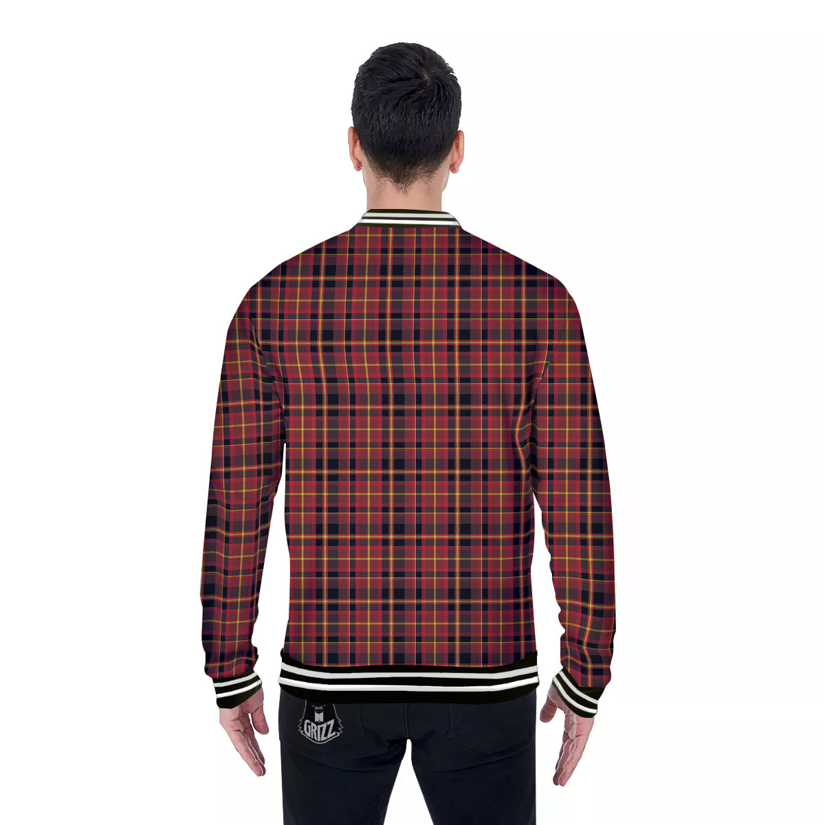 Scottish Tartan Clan Wallace Print Baseball Jacket-grizzshop