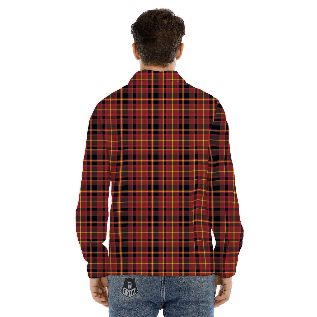 Scottish Tartan Clan Wallace Print Men's Dress Shirts-grizzshop