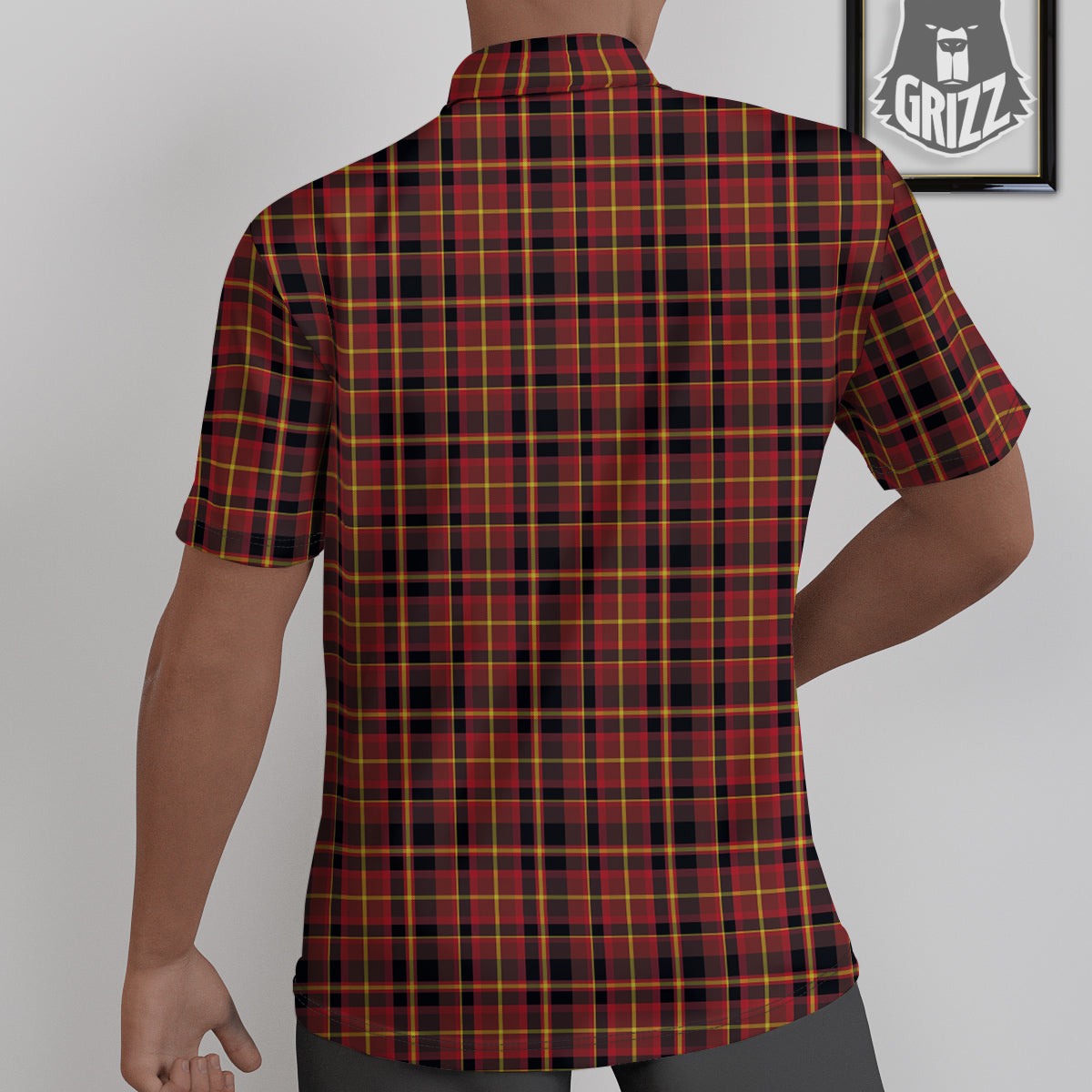 Scottish Tartan Clan Wallace Print Untucked Shirts-grizzshop