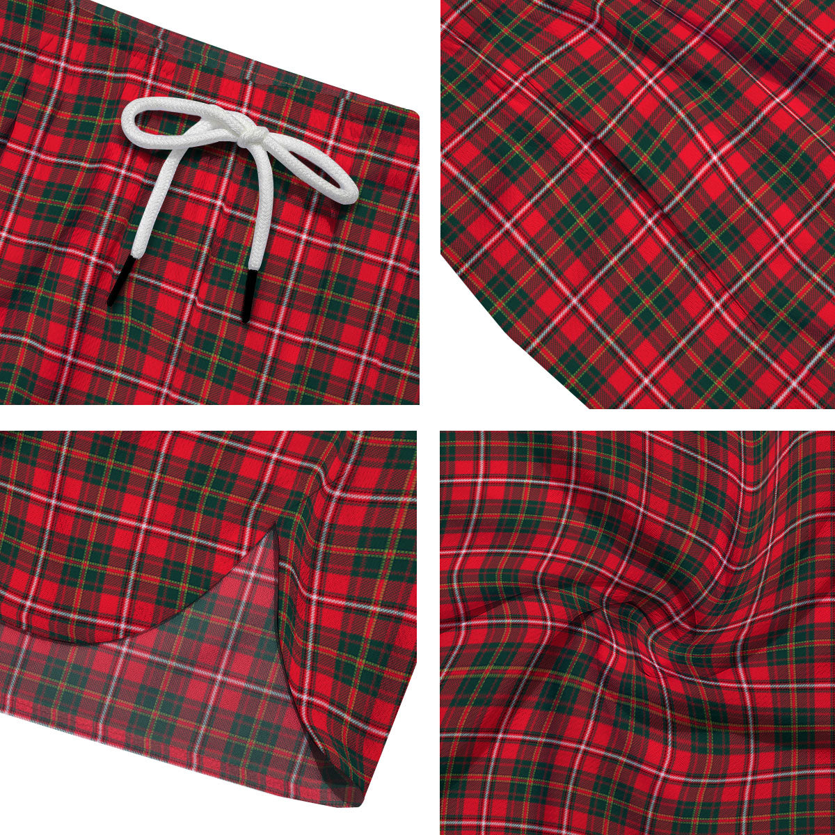 Scottish Tartan Green And Red Print Men's Running Shorts-grizzshop