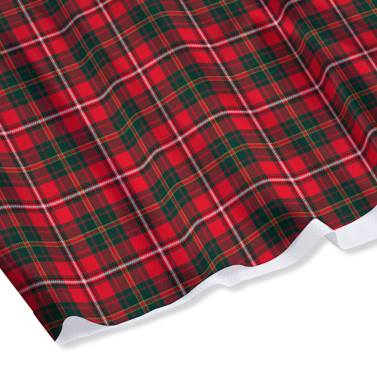 Scottish Tartan Green And Red Print Mesh Shorts
