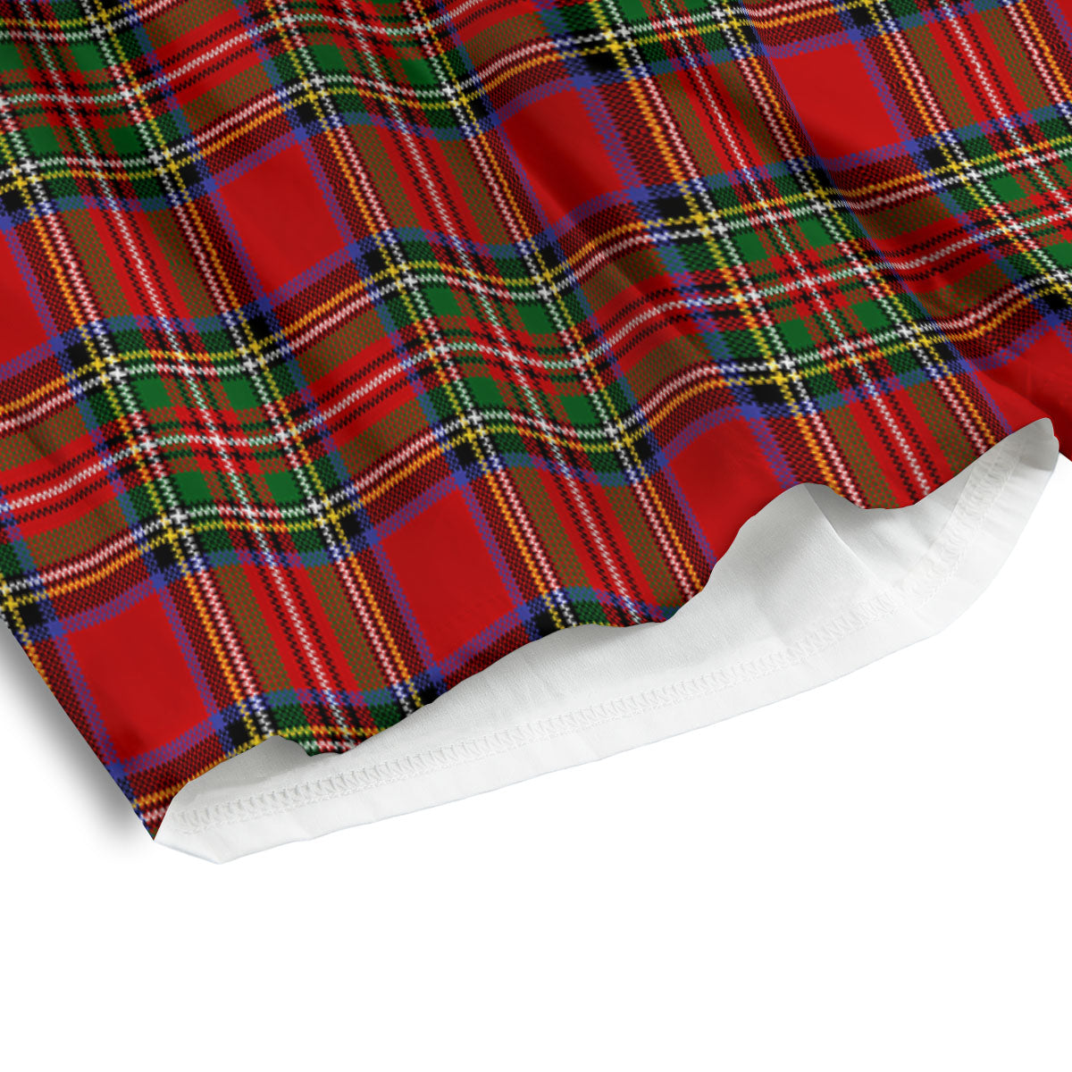 Scottish Tartan Pixel Stewart Print Pattern Men's Athletic Shorts