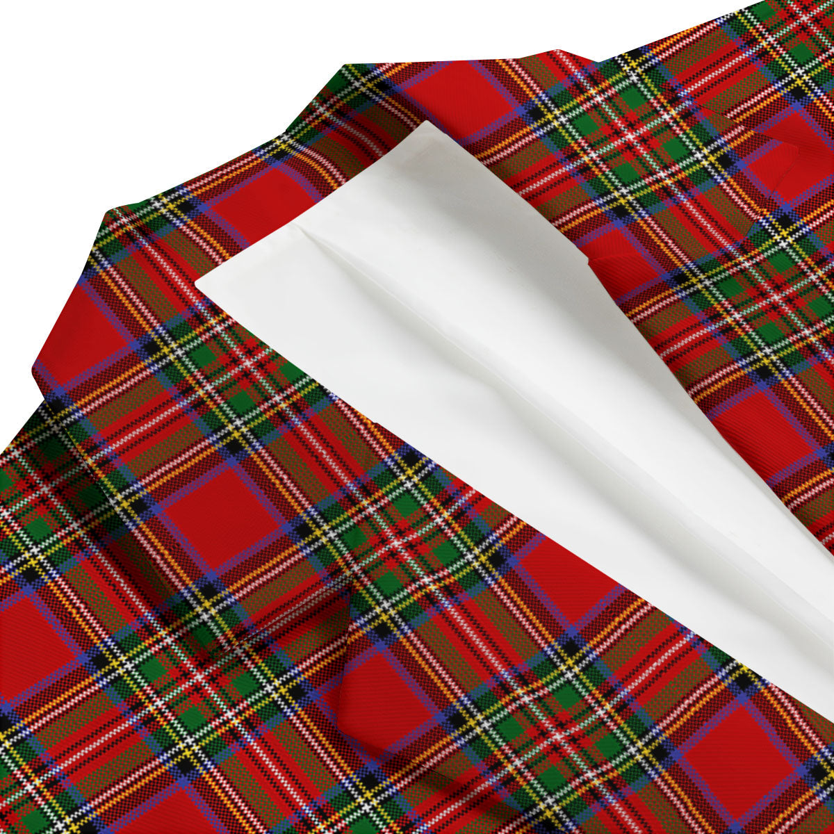 Scottish Tartan Pixel Stewart Print Pattern Men's Blazer-grizzshop