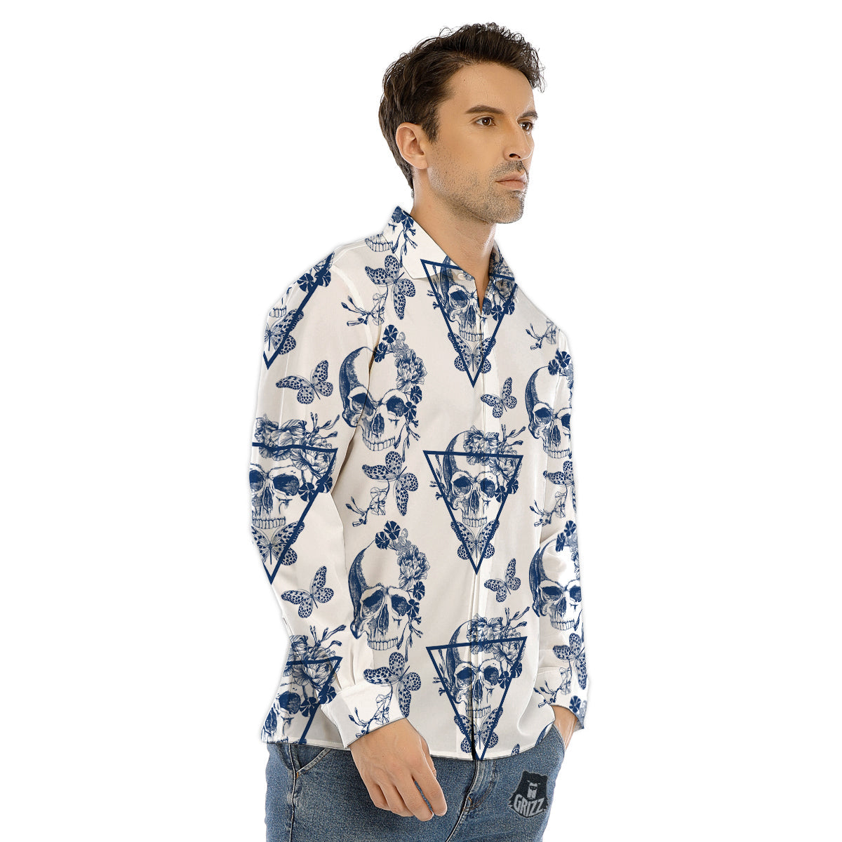 Scottish Tartan Pixel Stewart Print Pattern Men's Dress Shirts-grizzshop