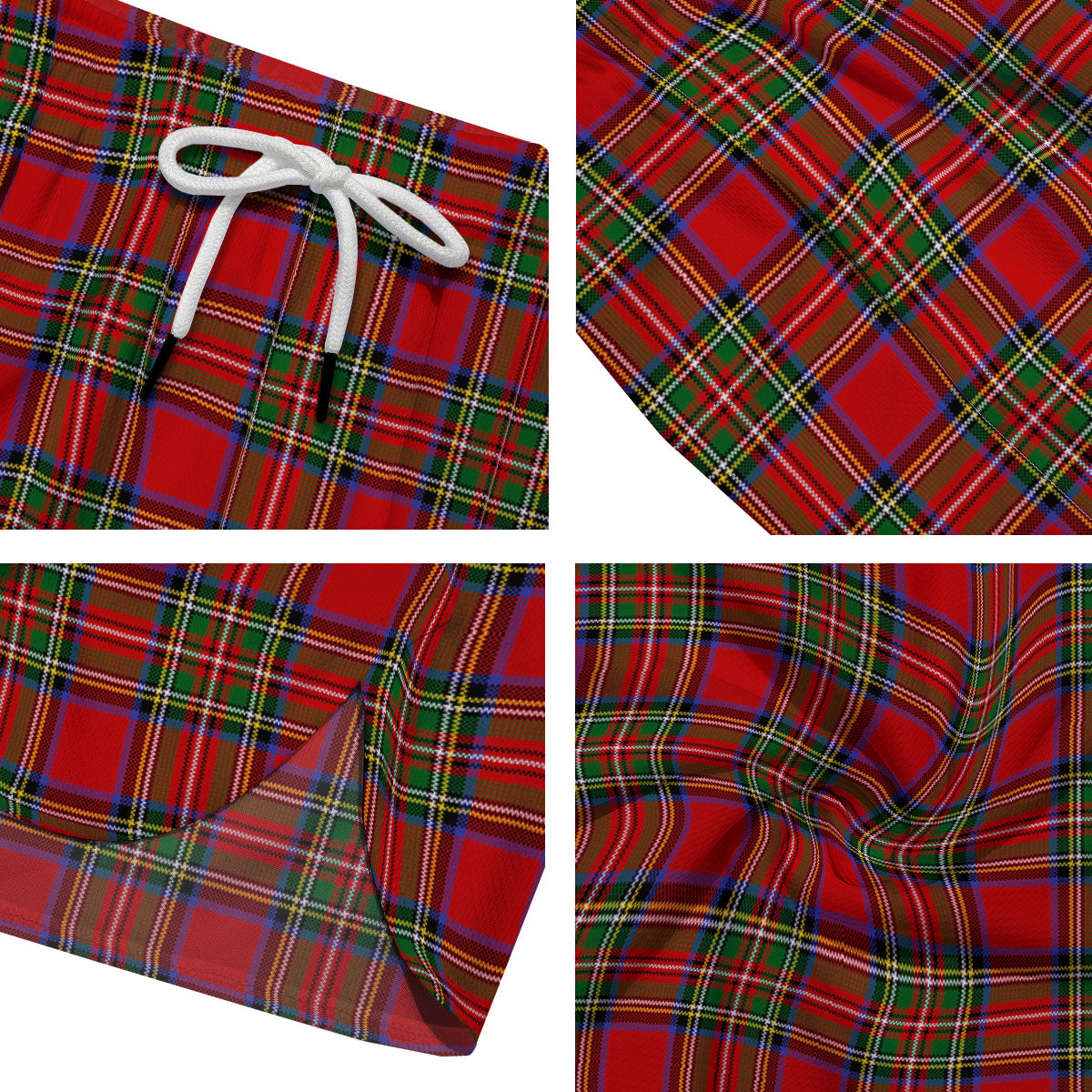 Scottish Tartan Pixel Stewart Print Pattern Men's Running Shorts-grizzshop