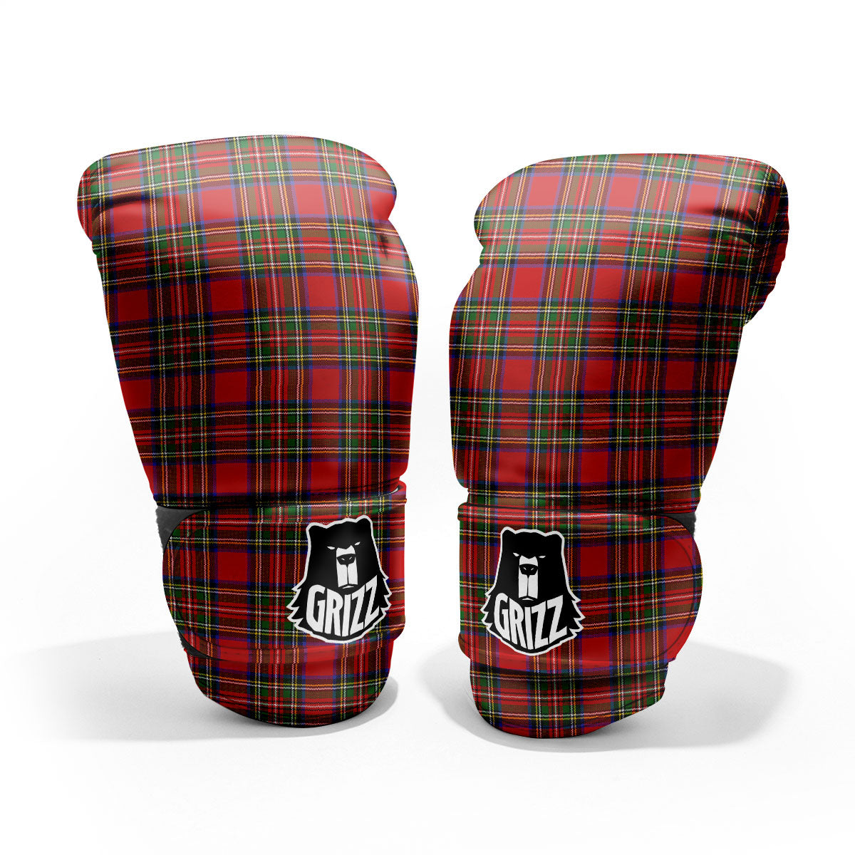 Scottish Tartan Pixel Stewart Print Pattern Pro Boxing Glove