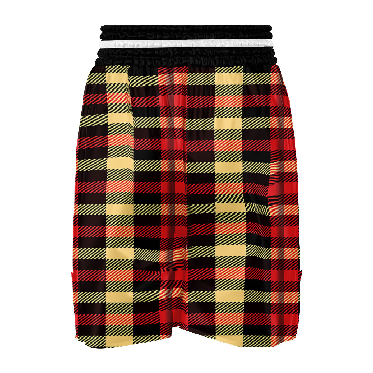 Scottish Tartan Red Yellow Plaid Boxing Shorts-grizzshop