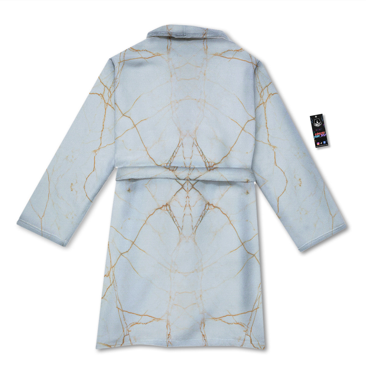 Scratch Marble White Gold Print Pattern Bathrobe-grizzshop