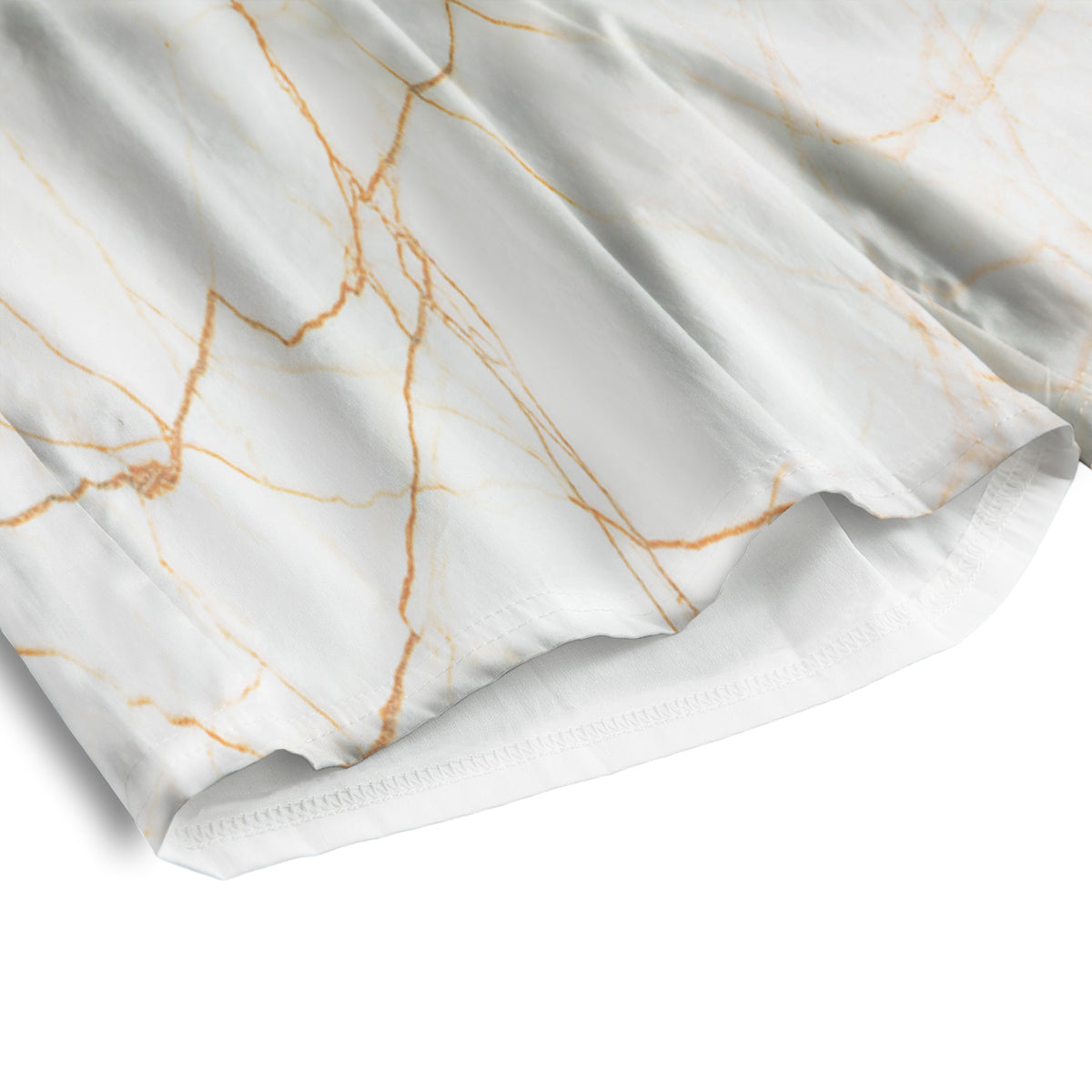 Scratch Marble White Gold Print Pattern Men's Athletic Shorts