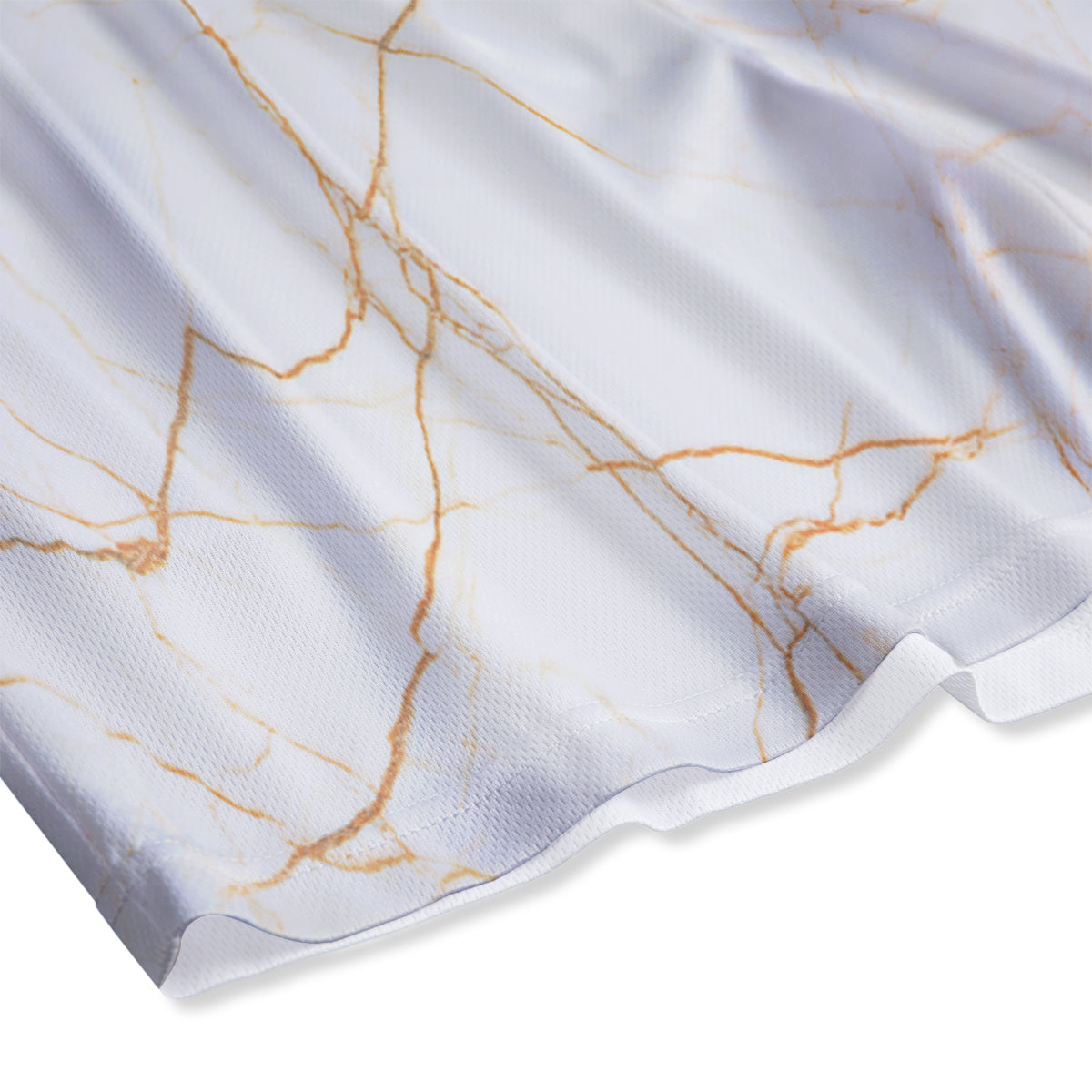 Scratch Marble White Gold Print Pattern Mesh Shorts