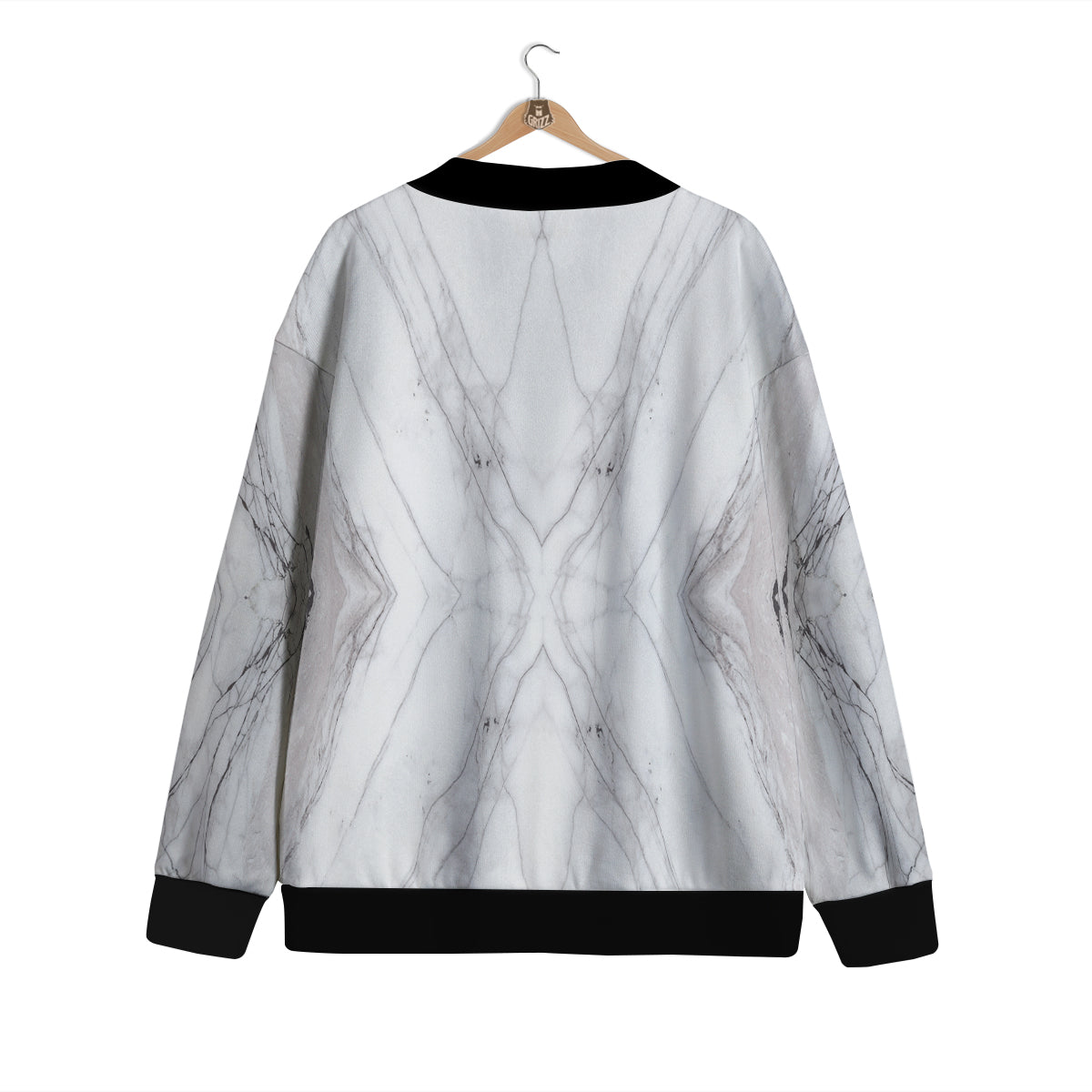 Scratch Marble White Gray Print Pattern Cardigan-grizzshop
