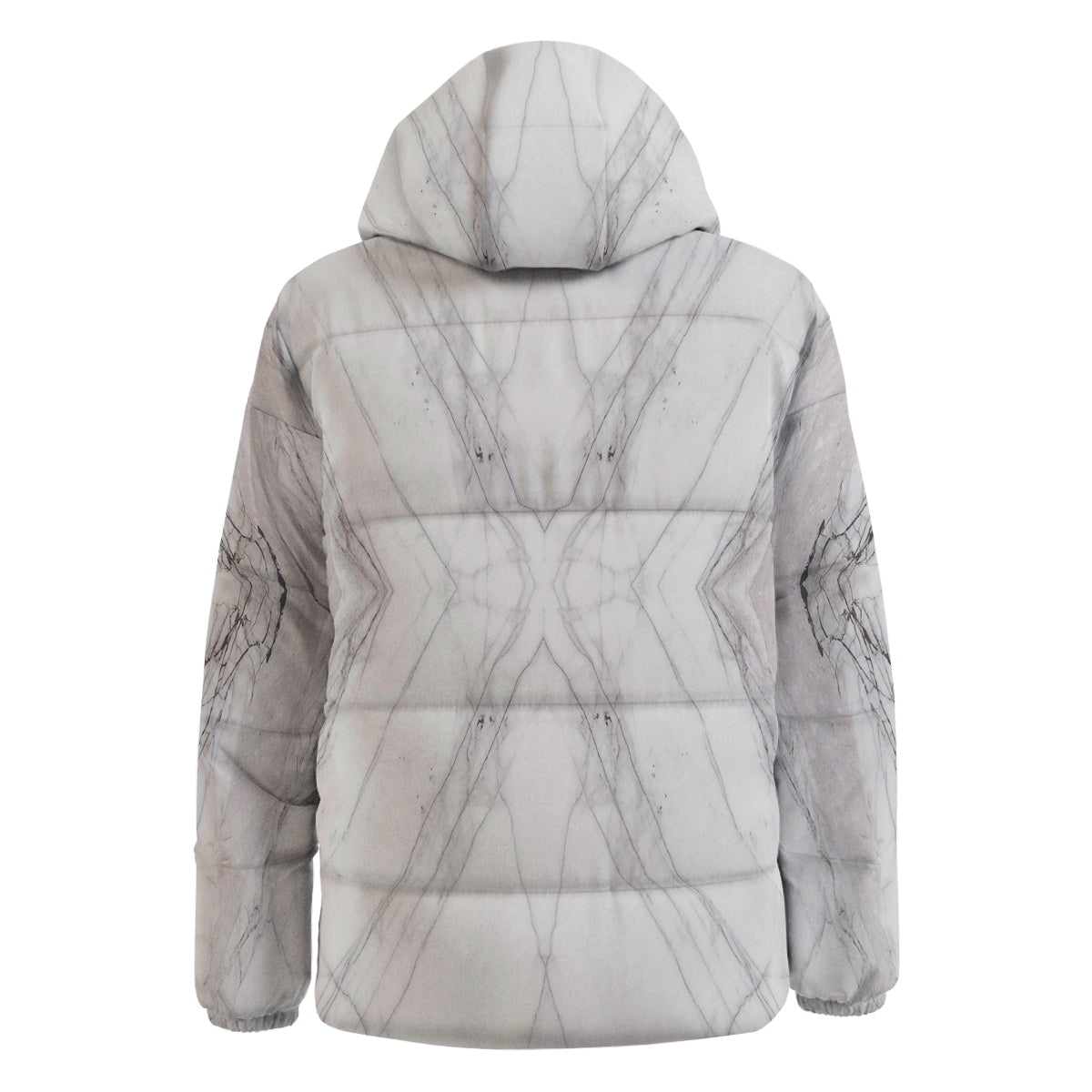 Scratch Marble White Gray Print Pattern Down Jacket-grizzshop