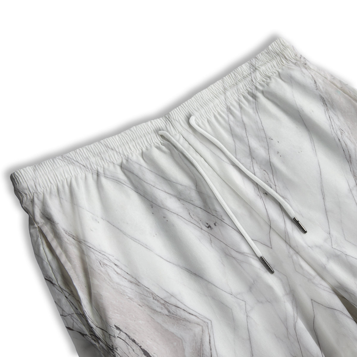 Scratch Marble White Gray Print Pattern Men's Athletic Shorts