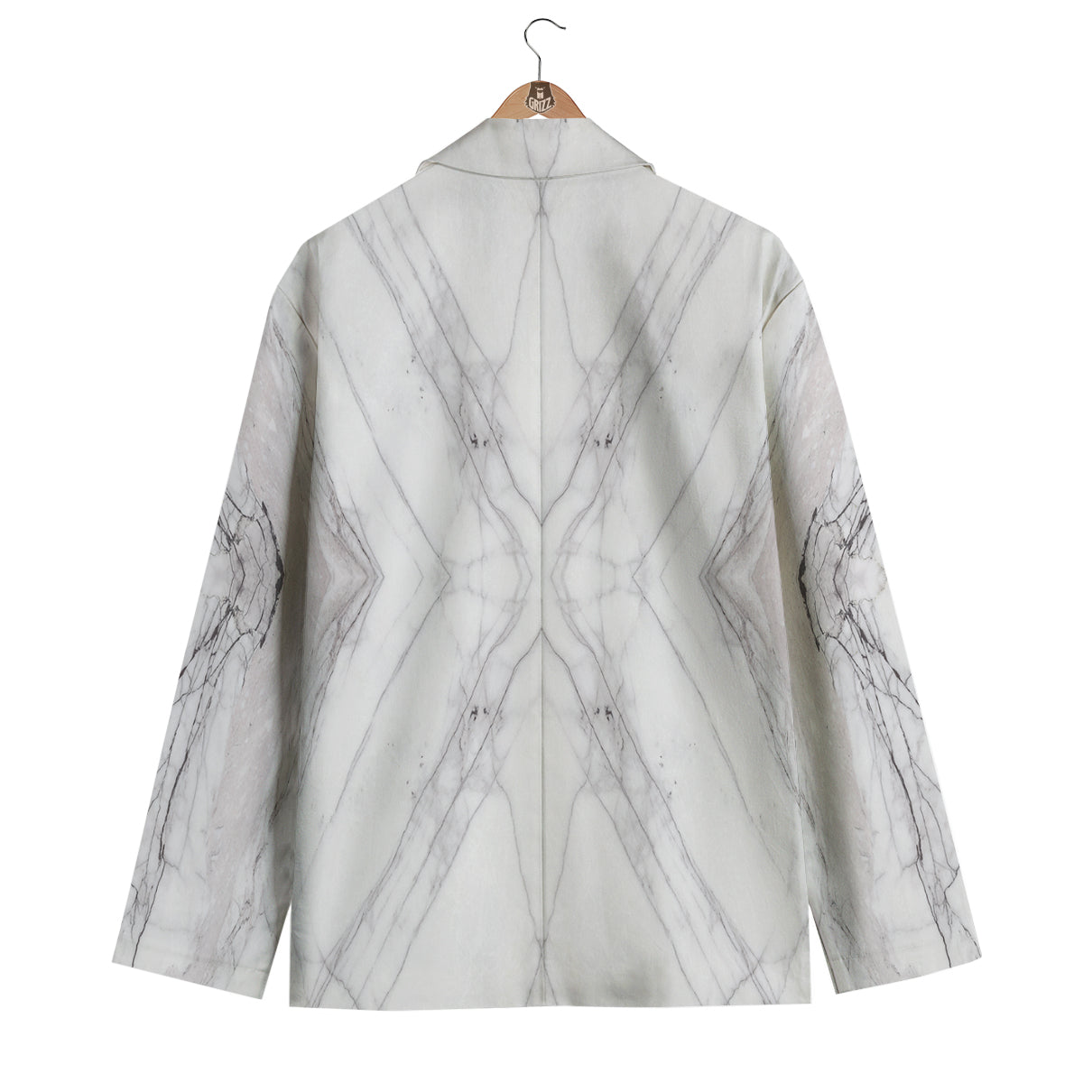 Scratch Marble White Gray Print Pattern Men's Blazer-grizzshop