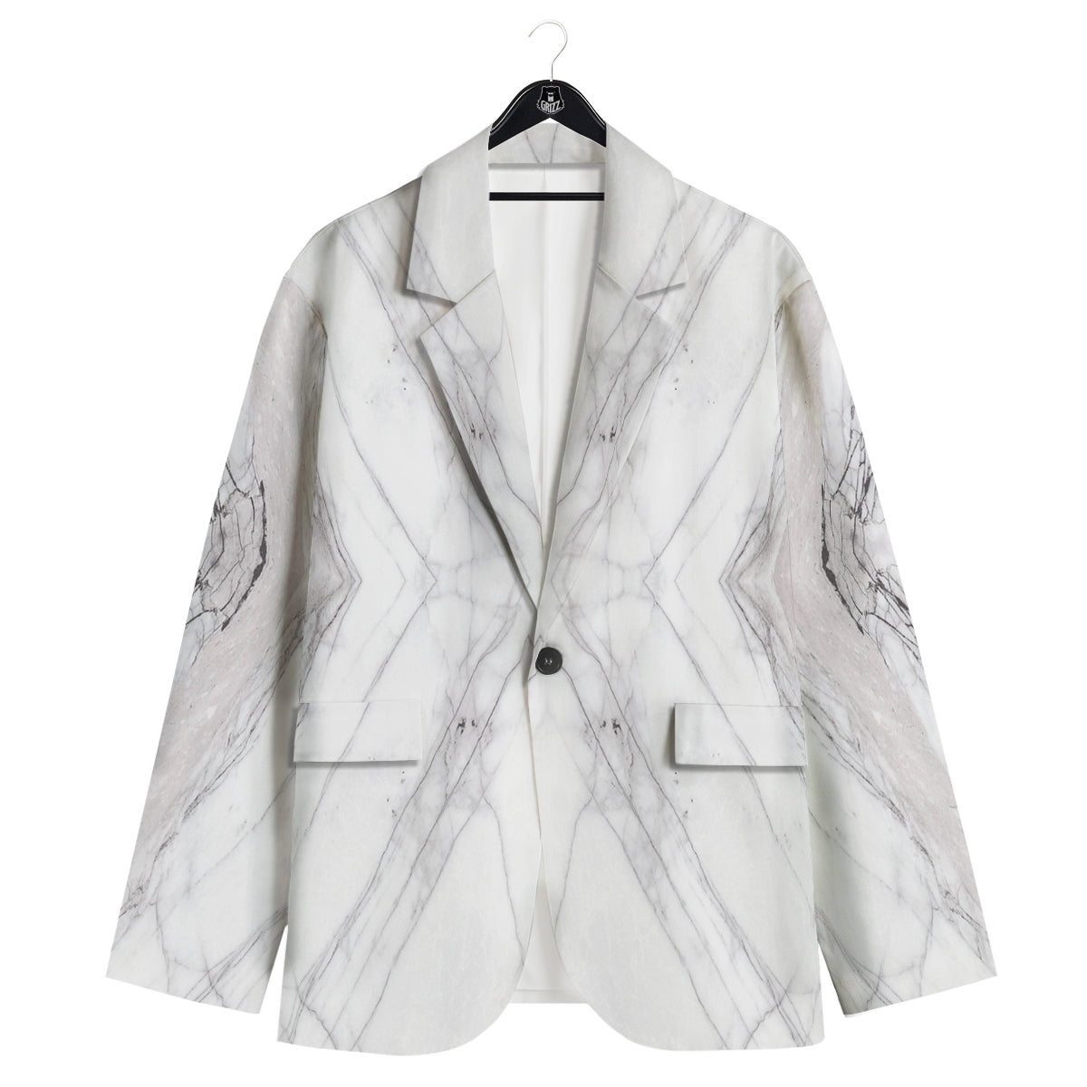 Scratch Marble White Gray Print Pattern Men's Sport Coat-grizzshop