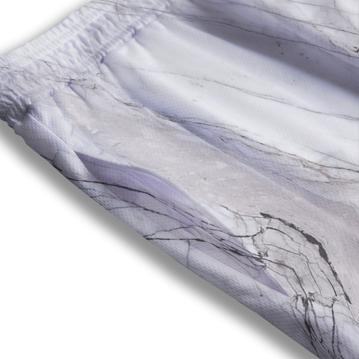 Scratch Marble White Gray Print Pattern Mesh Shorts