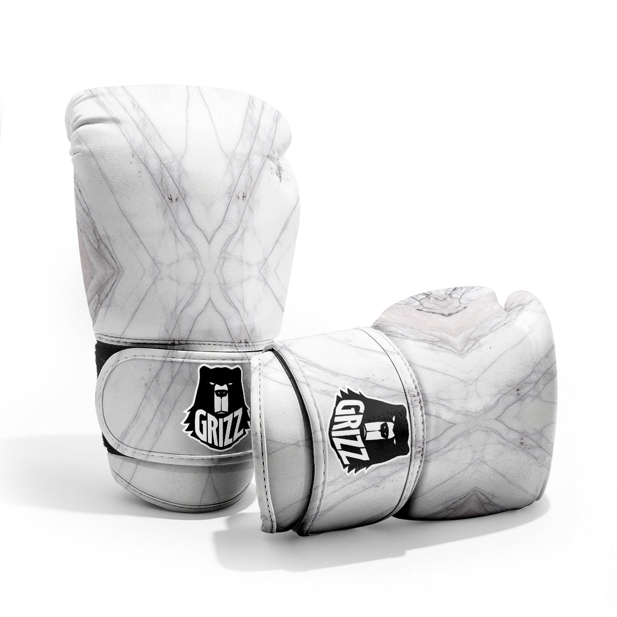 Scratch Marble White Gray Print Pattern Pro Boxing Glove