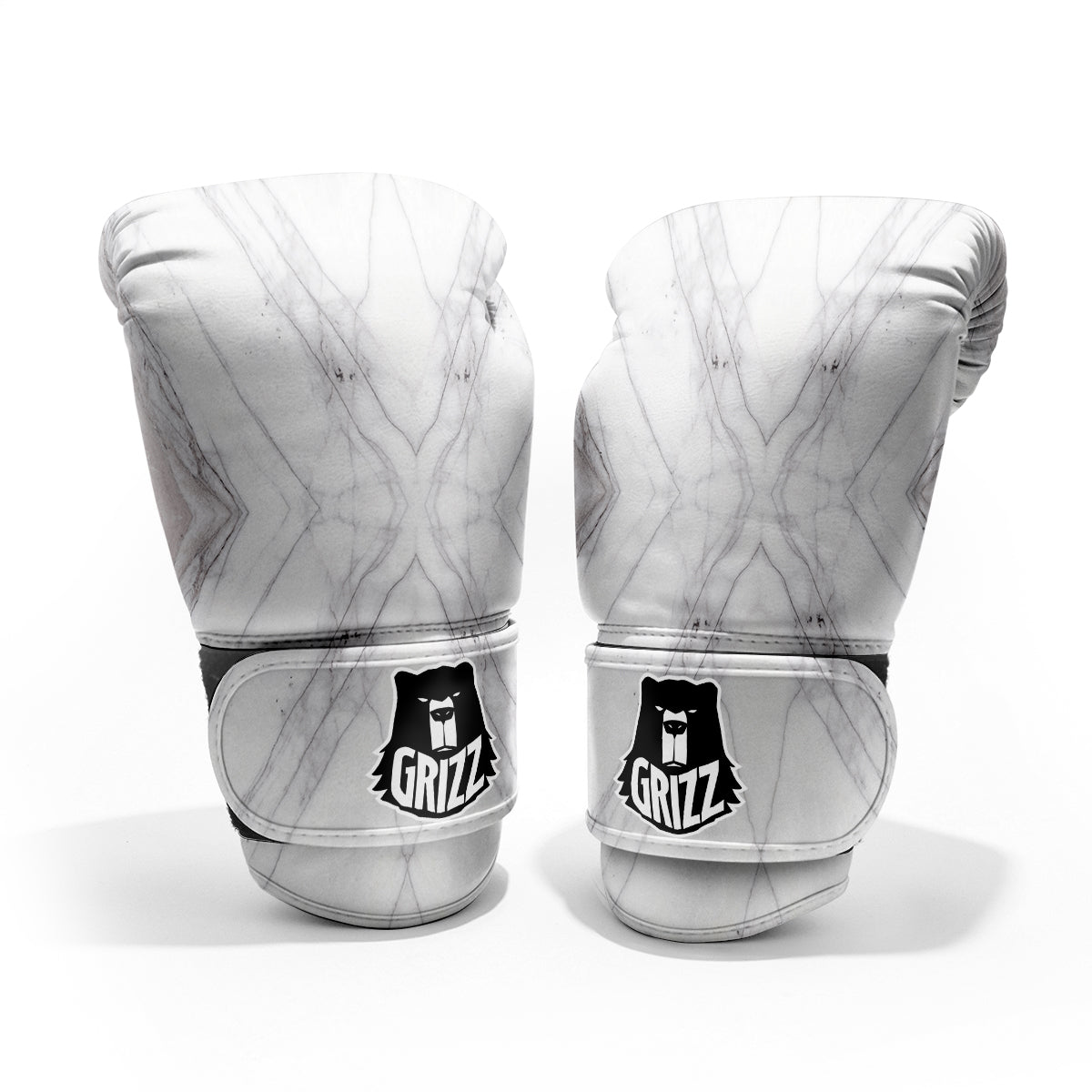 Scratch Marble White Gray Print Pattern Pro Boxing Glove
