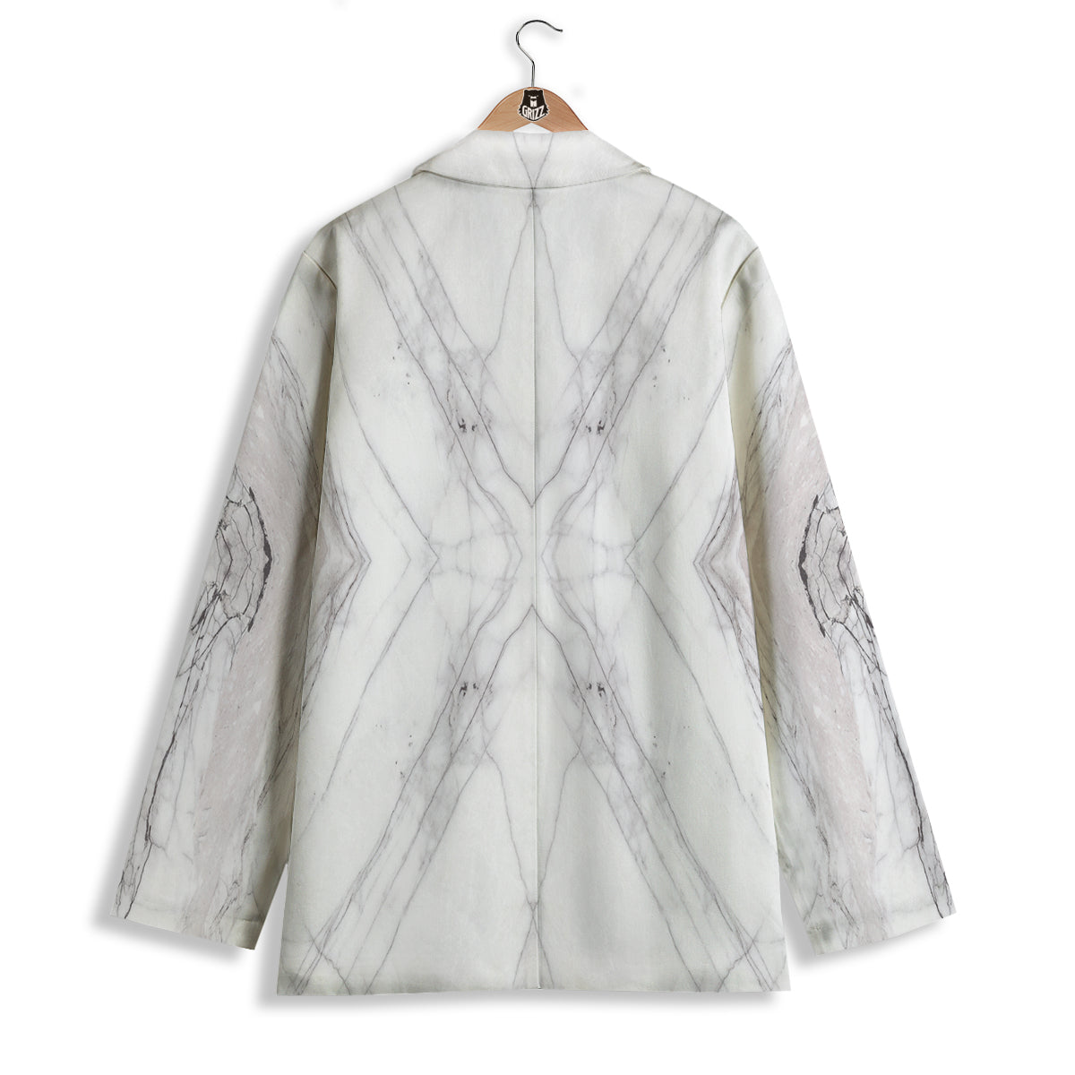 Scratch Marble White Gray Print Pattern Women's Blazer-grizzshop