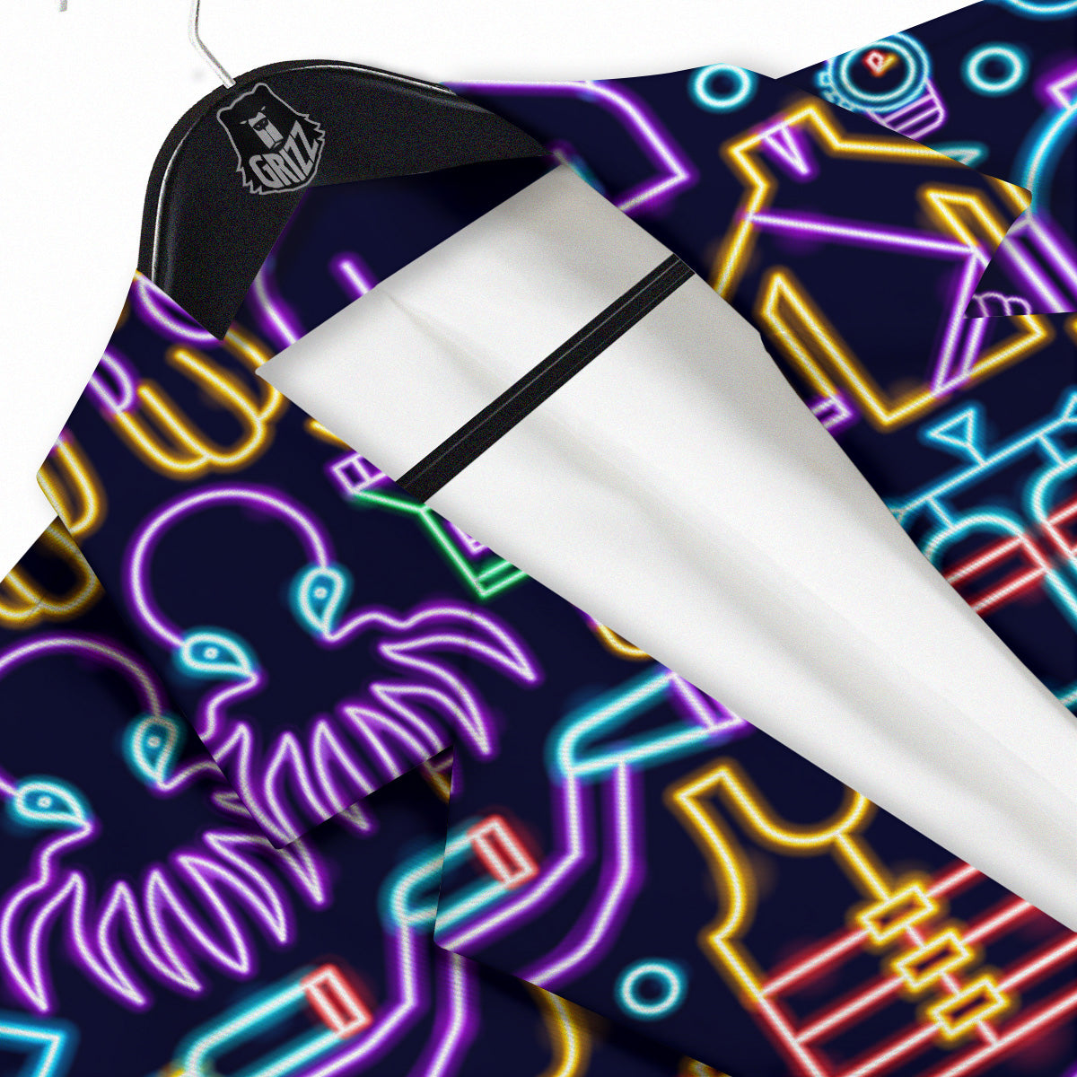 Scuba Diver Neon Print Pattern Men's Sport Coat-grizzshop