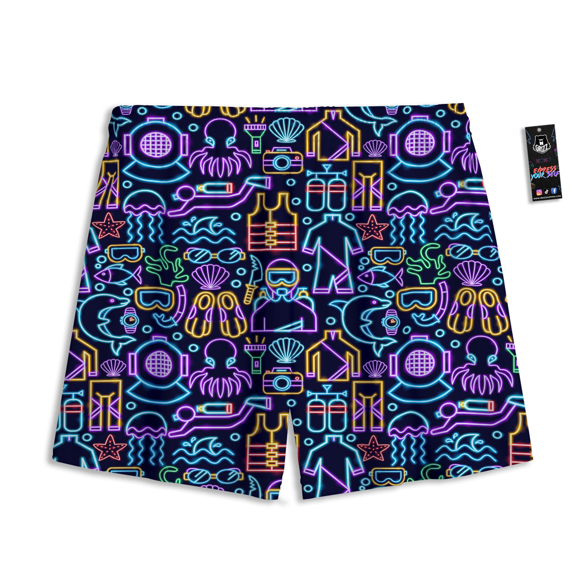 St. Patrick's Day Green Clover Print Mesh Shorts