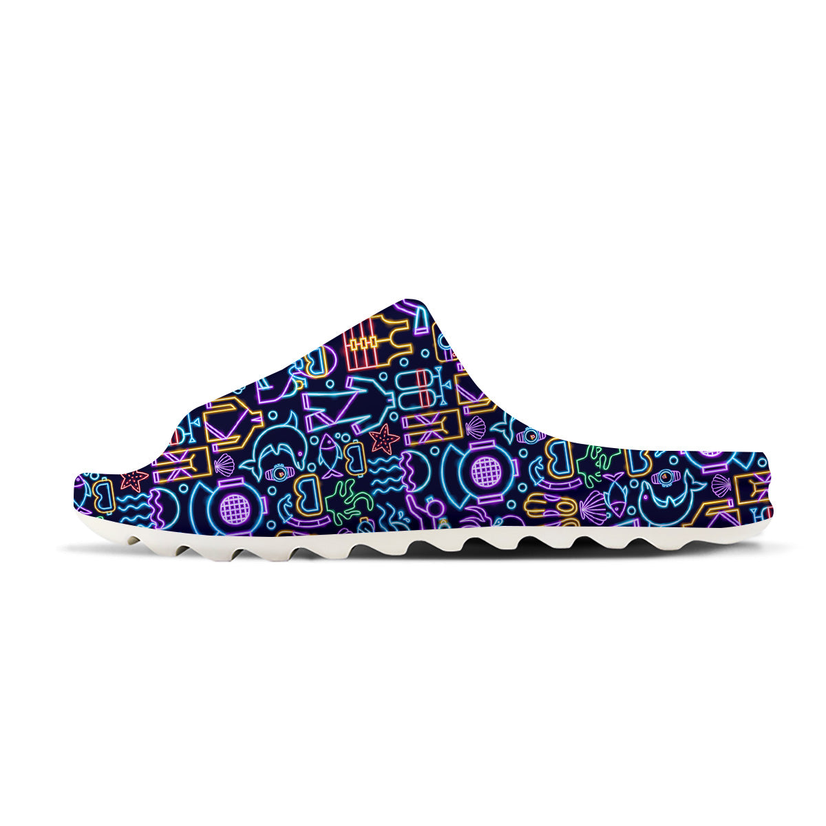 Scuba Diver Neon Print Pattern Sandals-grizzshop