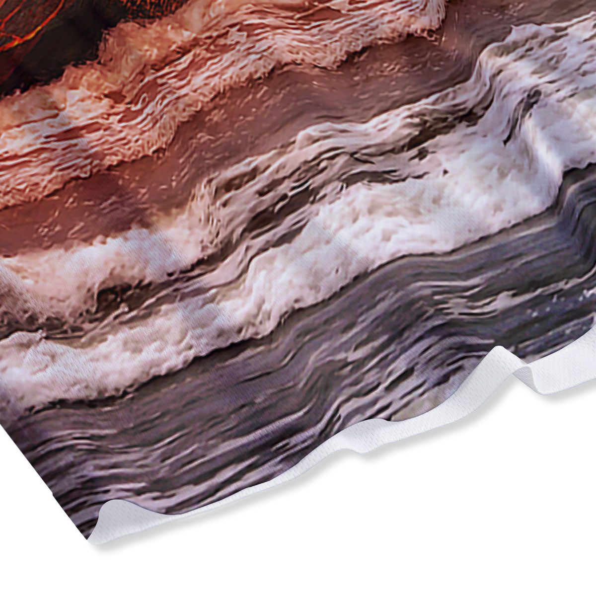 Sea And Volcano Print Mesh Shorts
