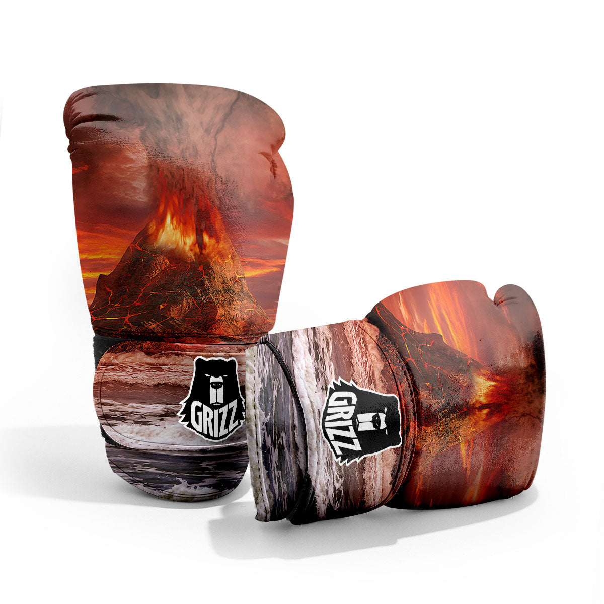 Sea And Volcano Print Pro Boxing Glove