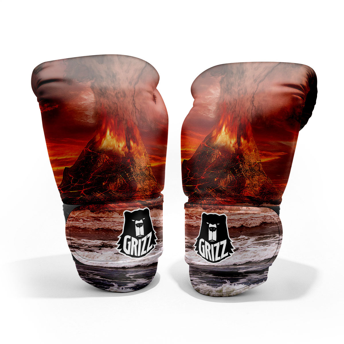 Sea And Volcano Print Pro Boxing Glove