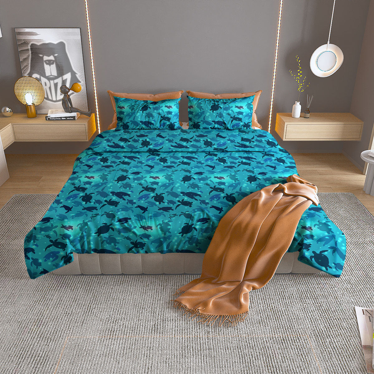 Raccoon Cute Print Pattern Duvet Cover Bedding Set