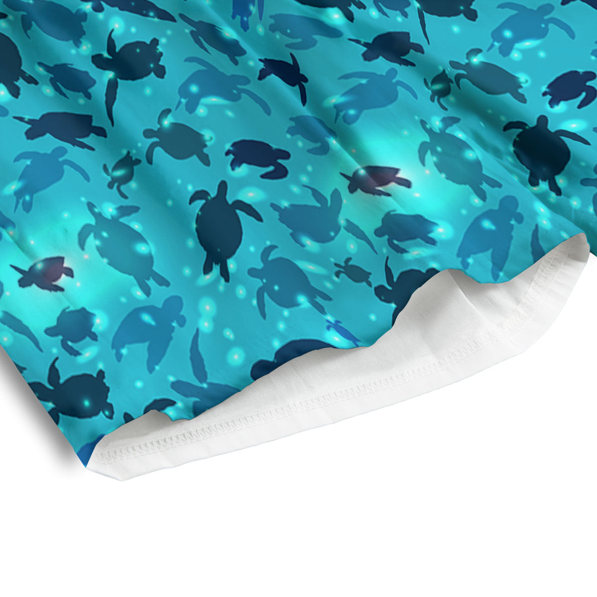 Sea Turtle Black And Blue Print Pattern Men's Athletic Shorts