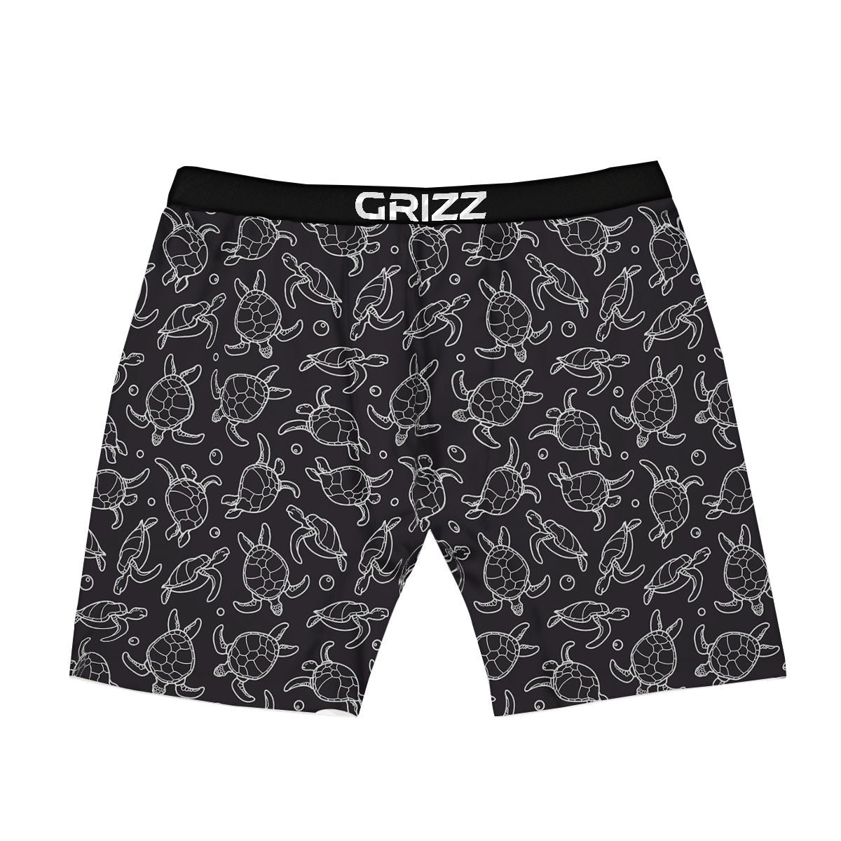 Sea Turtle Black And White Print Pattern Boxer Briefs-grizzshop