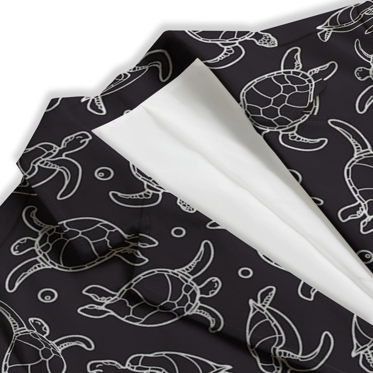 Sea Turtle Black And White Print Pattern Women's Blazer-grizzshop
