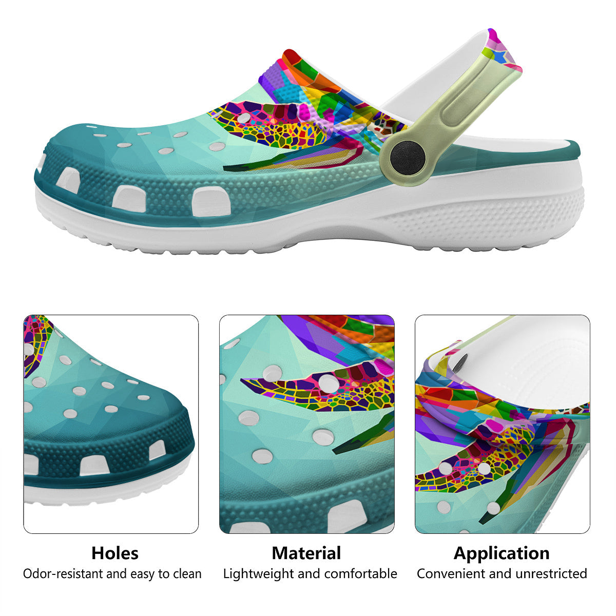 Sea Turtle Colorful Print Clog-grizzshop