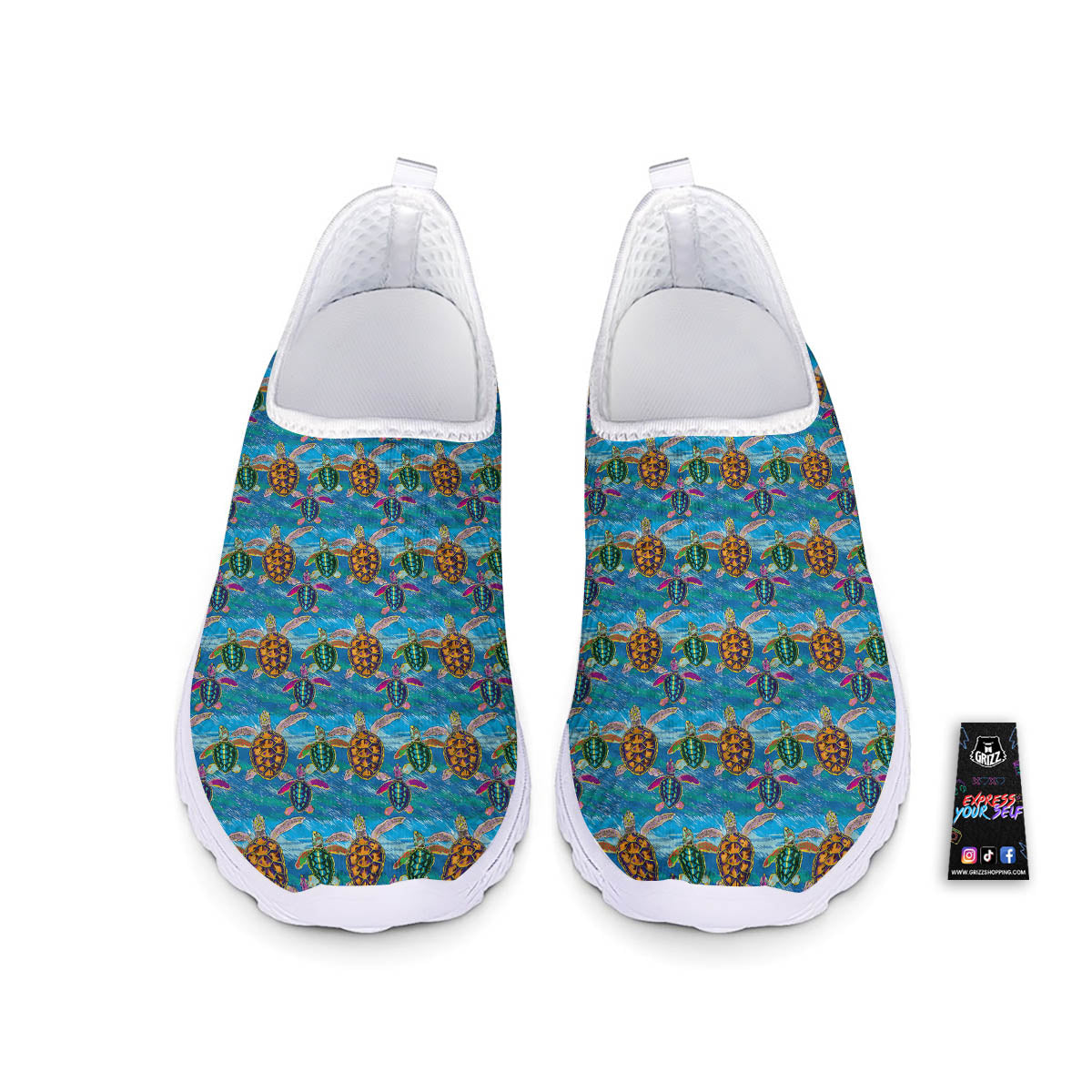 Sea Turtle Colorful Print Pattern Nurse Shoes-grizzshop