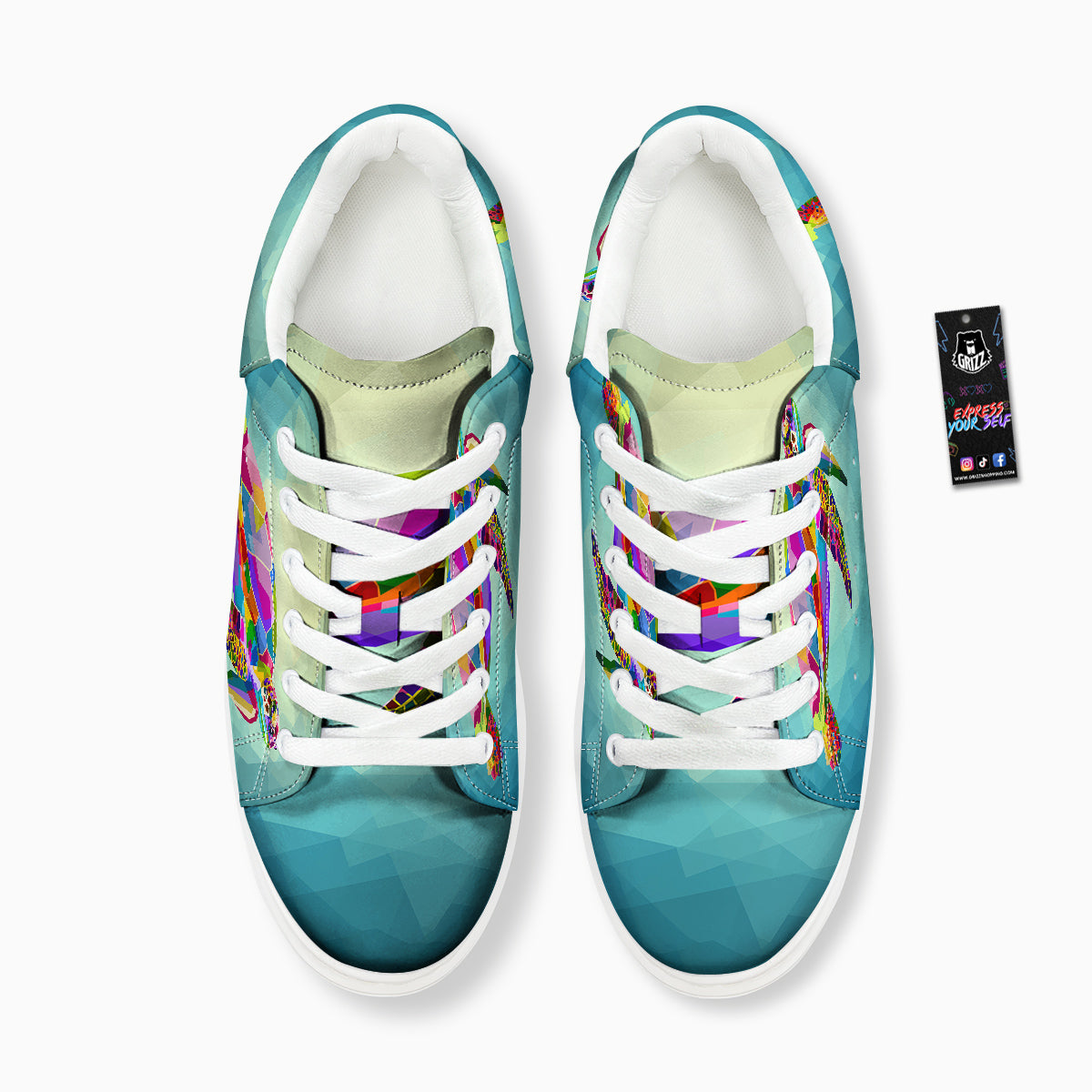 Sea Turtle Colorful Print Platform Shoes-grizzshop