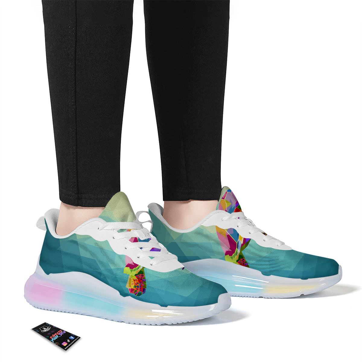 Sea Turtle Colorful Print Running Sneakers-grizzshop